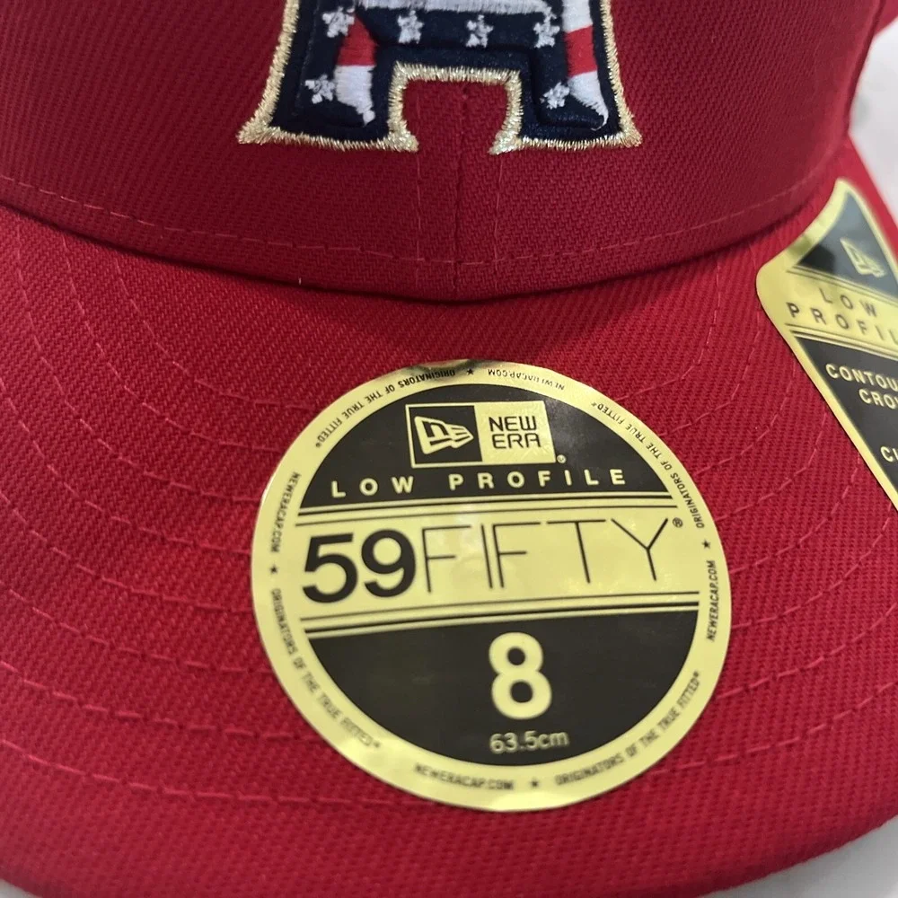 Los Angeles Angels 4th July Flag Hat USA Side Patch New Era 59FIFTY Sz 8 NWT